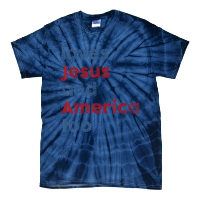 Retro Loves Jesus And America Too God Christian 4th Of July Tie-Dye T-Shirt