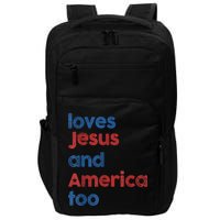 Retro Loves Jesus And America Too Impact Tech Backpack