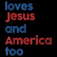 Retro Loves Jesus And America Too Drawstring Bag