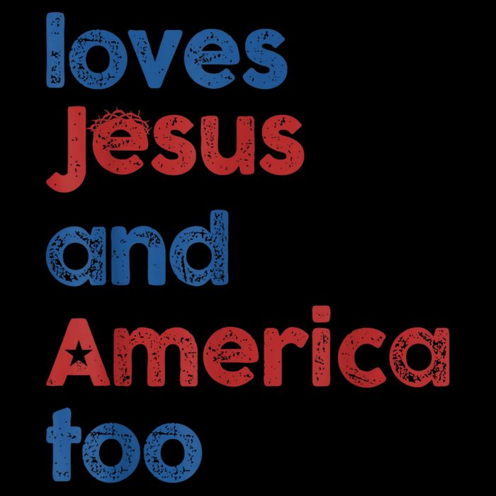 Retro Loves Jesus And America Too Drawstring Bag