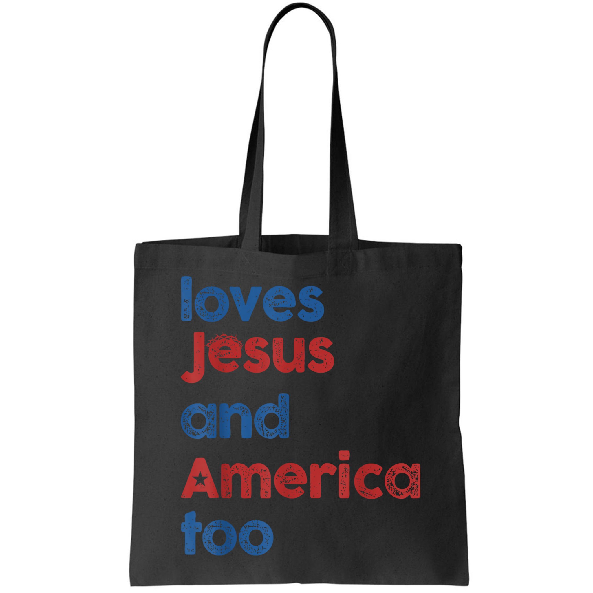 Retro Loves Jesus And America Too Bag