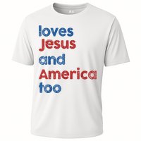 Retro Loves Jesus And America Too Cooling Performance Crew T-Shirt