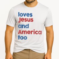 Retro Loves Jesus And America Too Cooling Performance Crew T-Shirt