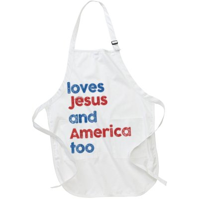 Retro Loves Jesus And America Too Apron