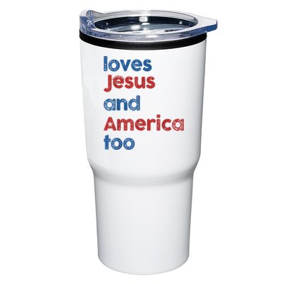 Retro Loves Jesus And America Too Tumbler