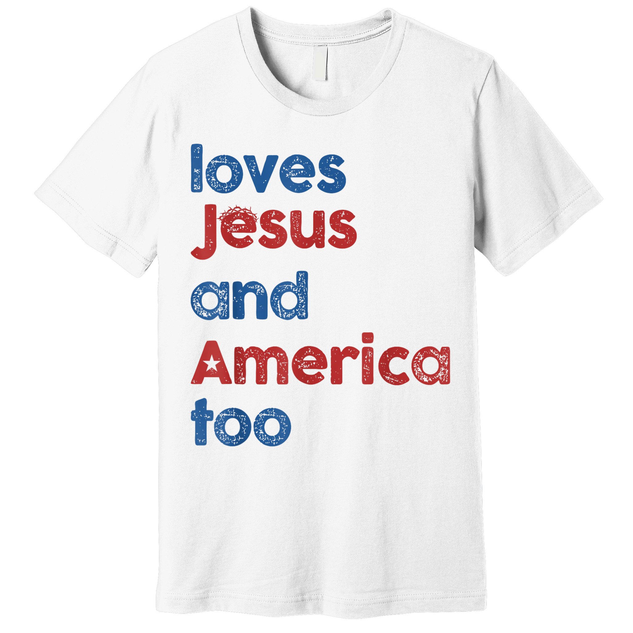 Retro Loves Jesus And America Too Premium T-Shirt