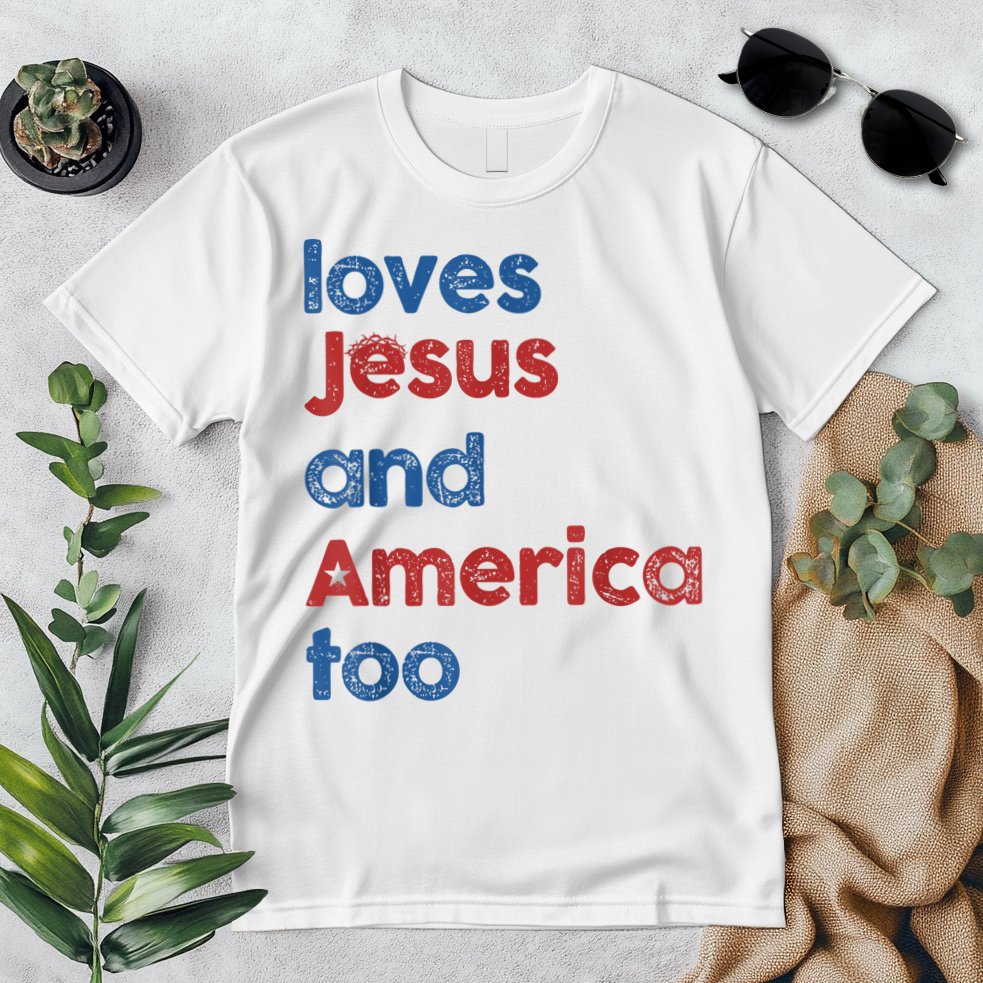 Retro Loves Jesus And America Too Premium T-Shirt