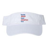 Retro Loves Jesus And America Too Valucap Bio-Washed Visor