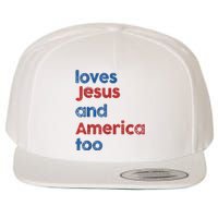 Retro Loves Jesus And America Too Wool Snapback Cap