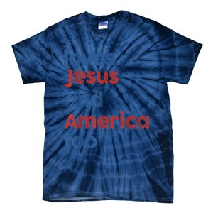 Retro Loves Jesus and America Too 4th Of July Gifts  Tie-Dye T-Shirt