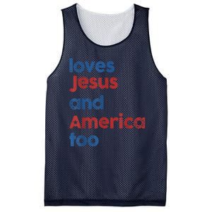 Retro Loves Jesus And America Too Mesh Reversible Basketball Jersey Tank