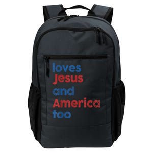 Retro Loves Jesus And America Too Daily Commute Backpack