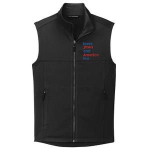 Retro Loves Jesus And America Too Collective Smooth Fleece Vest