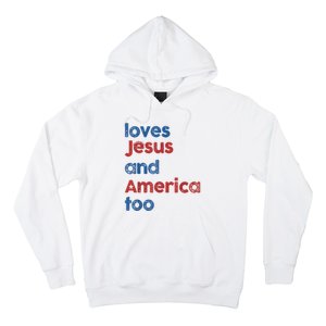 Retro Loves Jesus And America Too Hoodie