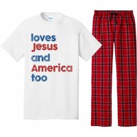 Retro Loves Jesus And America Too Pajama Set