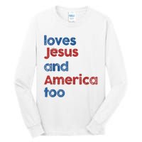 Retro Loves Jesus And America Too Tall Long Sleeve T-Shirt