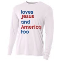 Retro Loves Jesus And America Too Cooling Performance Long Sleeve Crew