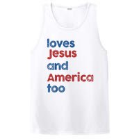 Retro Loves Jesus And America Too PosiCharge Competitor Tank