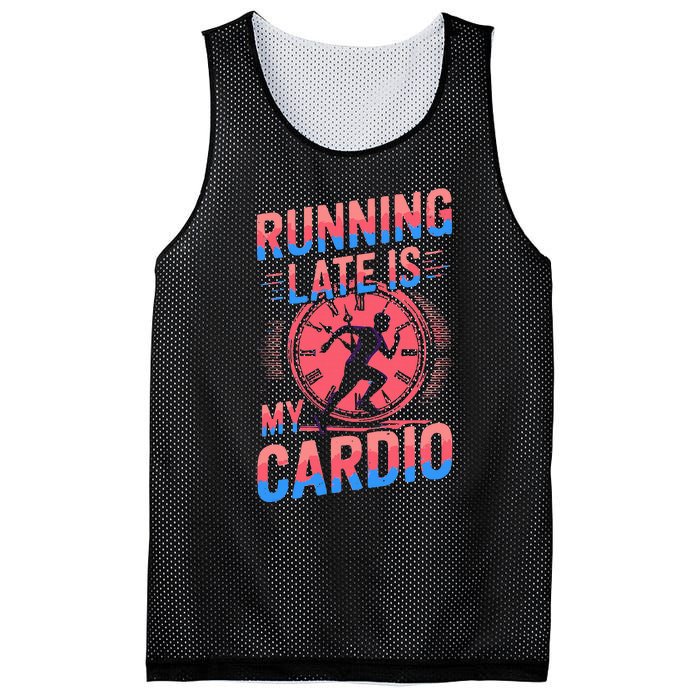 Running Late Joke Humorous Fitness Gift Mesh Reversible Basketball Jersey Tank