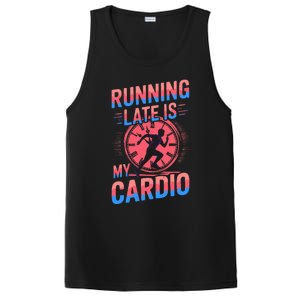 Running Late Joke Humorous Fitness Gift PosiCharge Competitor Tank