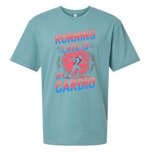 Running Late Joke Humorous Fitness Gift Sueded Cloud Jersey T-Shirt