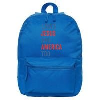 Retro Loves Jesus And America Too God Christian 4th Of July Meaningful Gift 16 in Basic Backpack
