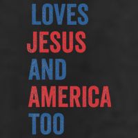 Retro Loves Jesus And America Too God Christian 4th Of July 7 Panel Mesh Trucker Snapback Hat