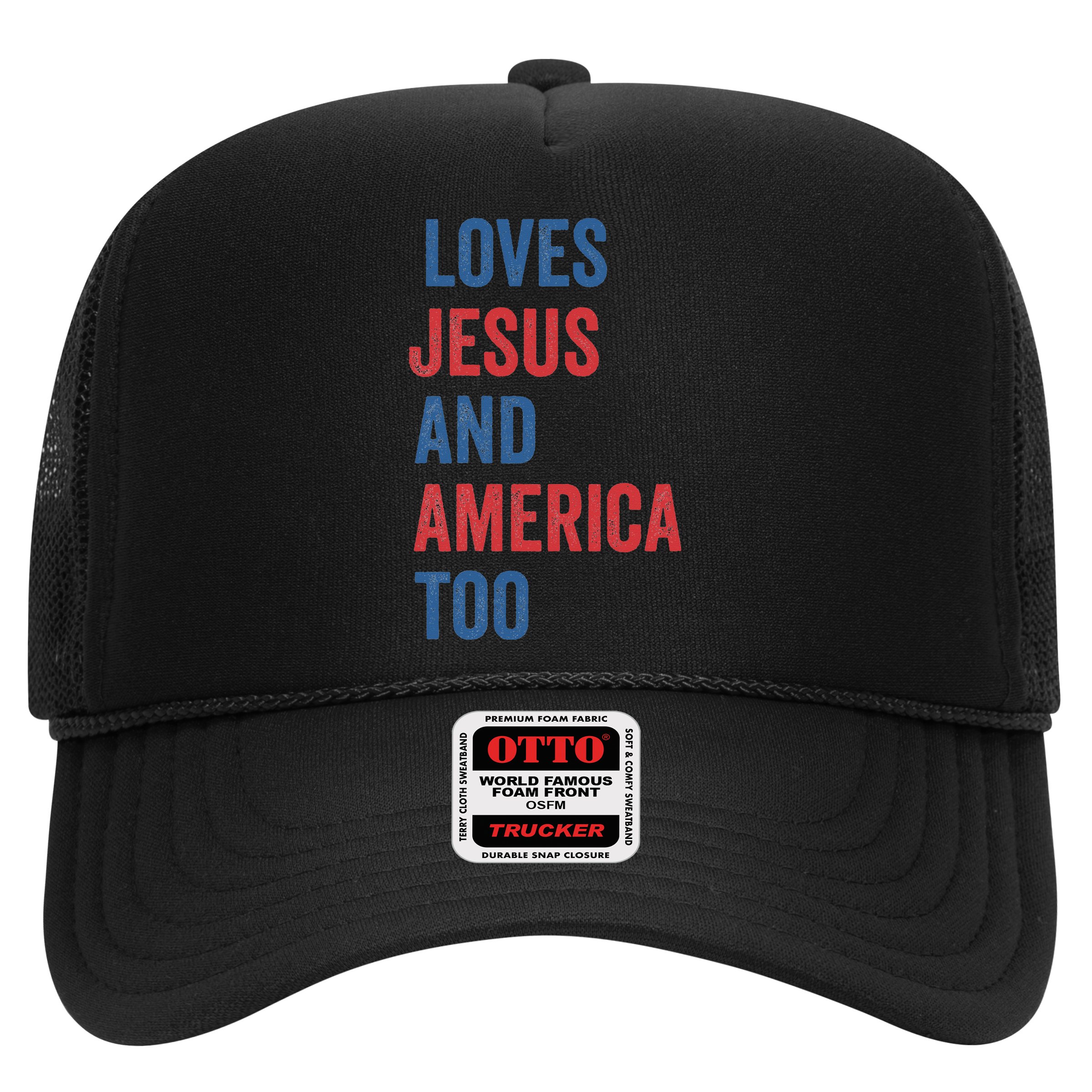 Retro Loves Jesus And America Too God Christian 4th Of July Hat