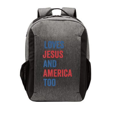 Retro Loves Jesus And America Too God Christian 4th Of July Vector Backpack