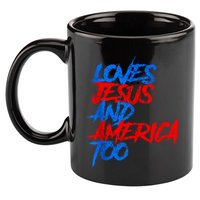 Retro Loves Jesus And America Too God Christian 4th Of July 11oz C Handle Ceramic Mug