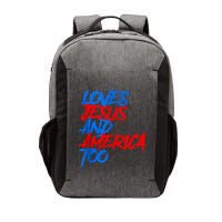 Retro Loves Jesus And America Too God Christian 4th Of July Vector Backpack