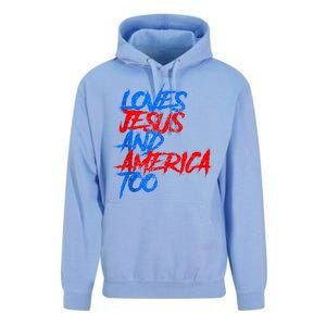 Retro Loves Jesus And America Too Unisex Surf Hoodie