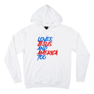 Retro Loves Jesus And America Too Hoodie