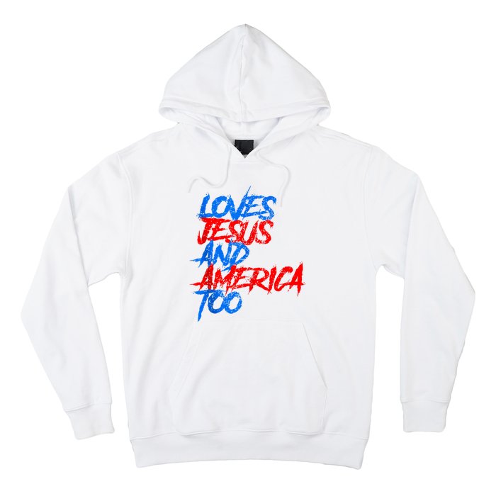 Retro Loves Jesus And America Too Hoodie