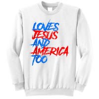 Retro Loves Jesus And America Too Sweatshirt