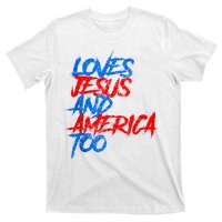 Retro Loves Jesus And America Too T-Shirt