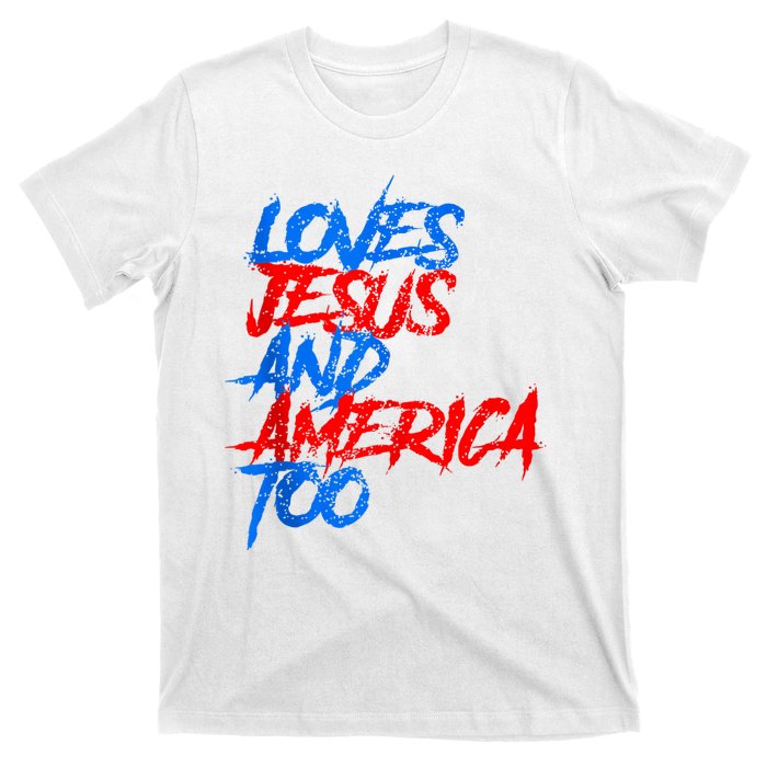 Retro Loves Jesus And America Too T-Shirt