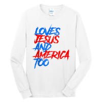 Retro Loves Jesus And America Too Tall Long Sleeve T-Shirt