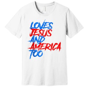 Retro Loves Jesus And America Too Premium T-Shirt