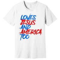 Retro Loves Jesus And America Too Premium T-Shirt