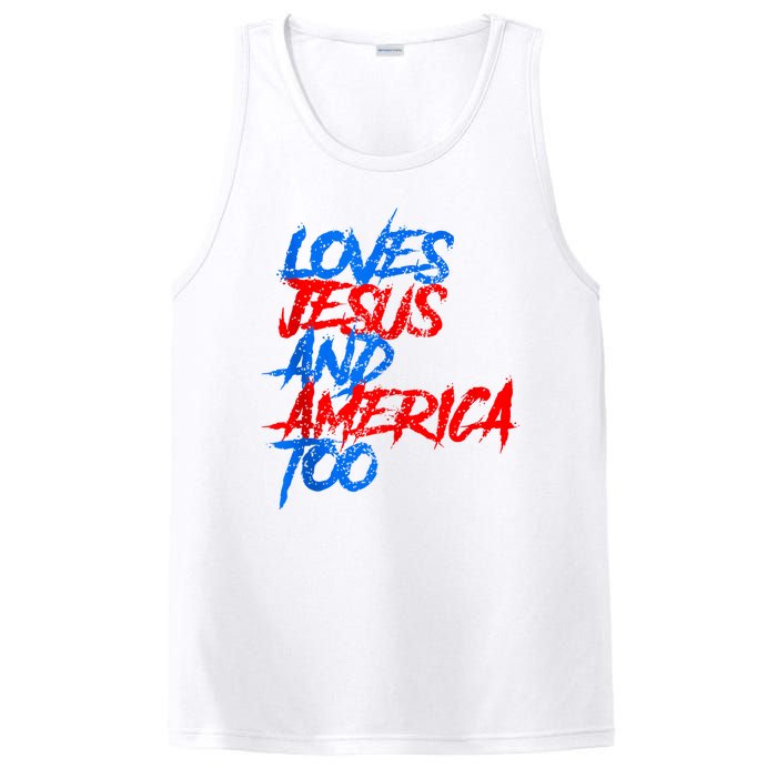 Retro Loves Jesus And America Too PosiCharge Competitor Tank