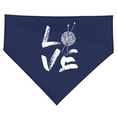 Retro Love Knitting Ball Of Yarn Vintage Hobby Gift USA-Made Doggie Bandana