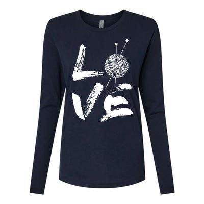 Retro Love Knitting Ball Of Yarn Vintage Hobby Gift Womens Cotton Relaxed Long Sleeve T-Shirt