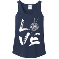 Retro Love Knitting Ball Of Yarn Vintage Hobby Gift Ladies Essential Tank