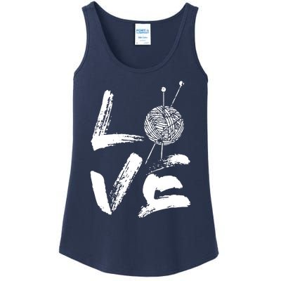 Retro Love Knitting Ball Of Yarn Vintage Hobby Gift Ladies Essential Tank