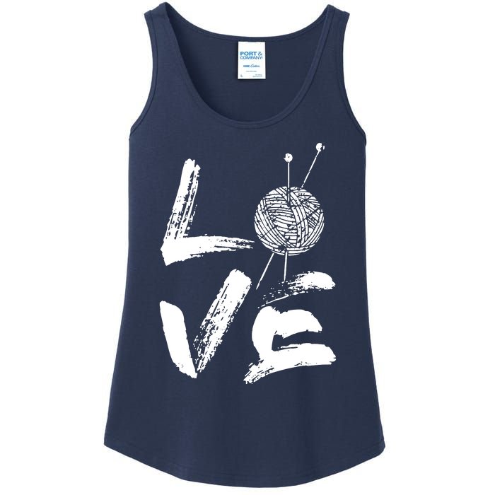 Retro Love Knitting Ball Of Yarn Vintage Hobby Gift Ladies Essential Tank