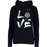 Retro Love Knitting Ball Of Yarn Vintage Hobby Gift Womens Funnel Neck Pullover Hood