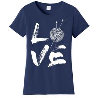 Retro Love Knitting Ball Of Yarn Vintage Hobby Gift Women's T-Shirt