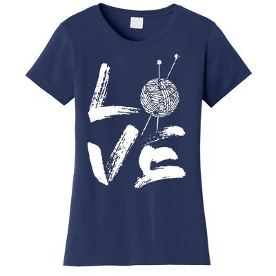 Retro Love Knitting Ball Of Yarn Vintage Hobby Gift Women's T-Shirt