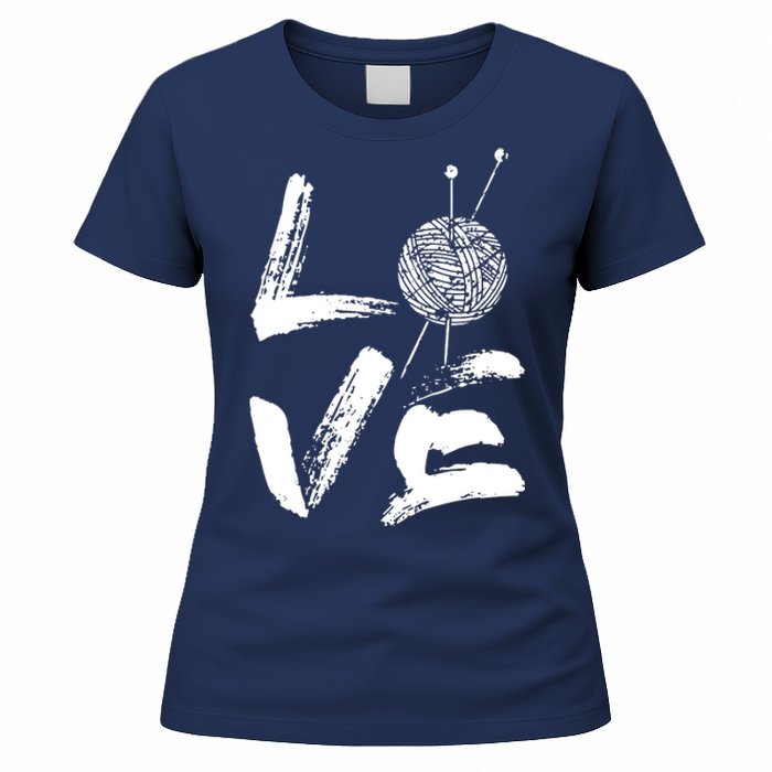 Retro Love Knitting Ball Of Yarn Vintage Hobby Gift Women's T-Shirt